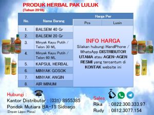 Herbal Pak Luluk, Balsem herbal, Minyak Kayu Putih Herbal